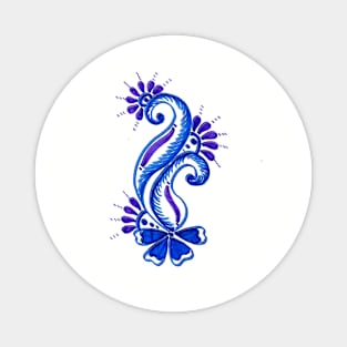 Blue floral design Magnet